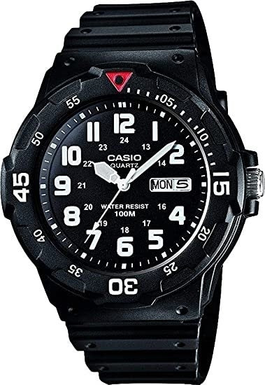 CASIO COLLECTION & VINTAGE DIVER 100M - BLACK MRW-200H-1BVDF Day & Date Armbanduhr 44.5 mm Schwarz