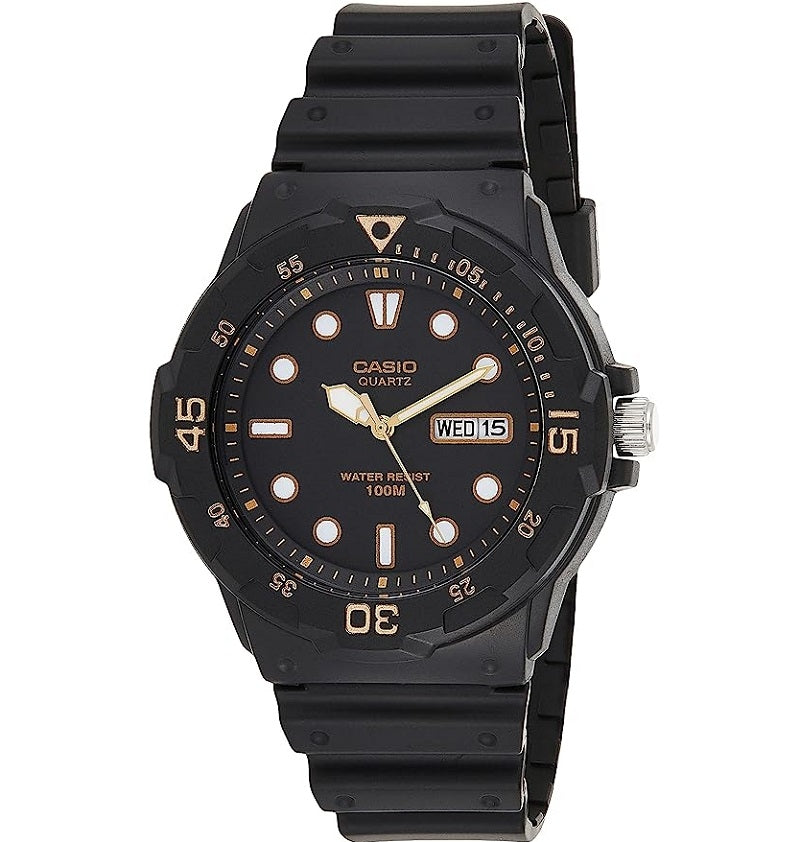 CASIO COLLECTION & VINTAGE DIVER 100M - BLACK Herren Quarzuhr mit Datum aus Kunststoff mit – Produktansicht