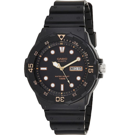 CASIO COLLECTION & VINTAGE DIVER 100M - BLACK Herren Quarzuhr mit Datum aus Kunststoff mit – Produktansicht