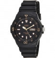 CASIO COLLECTION & VINTAGE DIVER 100M - BLACK Herren Quarzuhr mit Datum aus Kunststoff mit – Seitenansicht