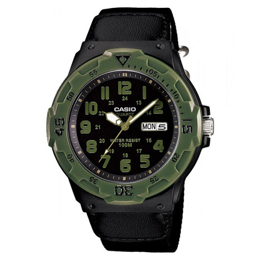 CASIO COLLECTION & VINTAGE DIVER 100M - BLACK Herren Quarzuhr mit Datum aus Kunststoff mit – Produktansicht