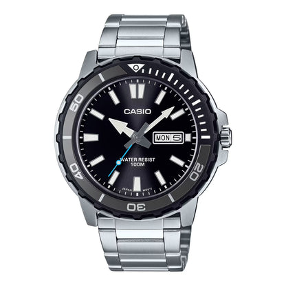 CASIO COLLECTION & VINTAGE DIVER 100M - BLACK MTD-125D-1A3VDF Day & Date Armbanduhr 45.5 mm Schwarz