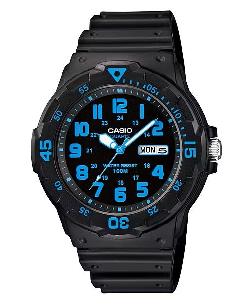CASIO COLLECTION & VINTAGE DIVER 100M - BLUE Herren Quarzuhr mit Datum aus Kunststoff mit Resin – Produktansicht