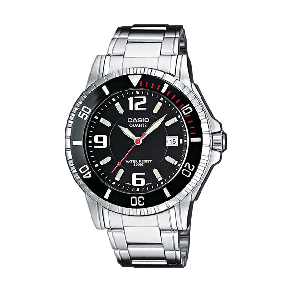CASIO COLLECTION & VINTAGE DIVER 200m NEOBRITE - BLACK MTD-1053D-1AVES Date Armbanduhr 42.5 mm Schwarz