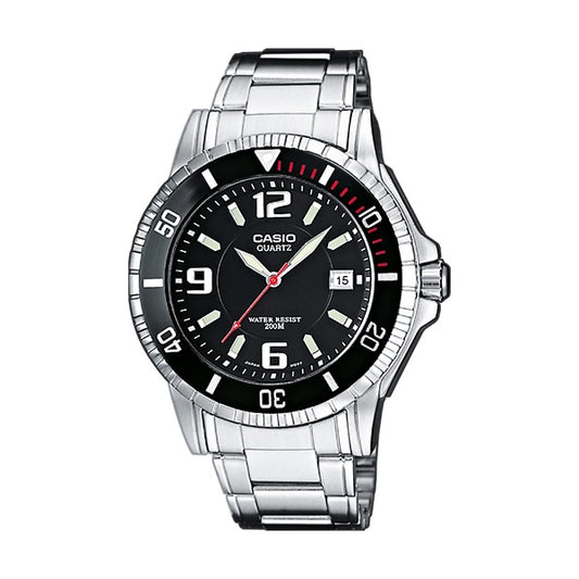CASIO COLLECTION & VINTAGE DIVER 200m NEOBRITE - BLACK MTD-1053D-1AVES Date Armbanduhr 42.5 mm Schwarz
