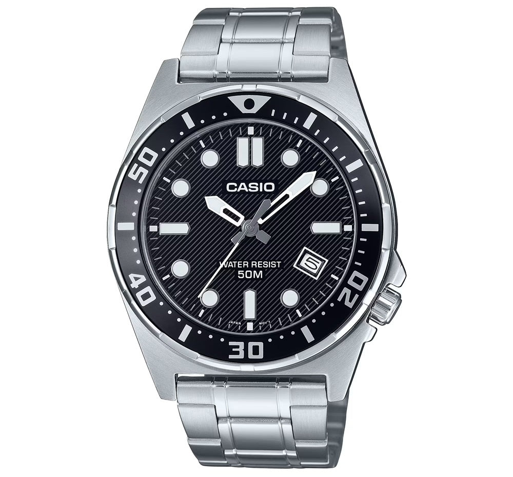 CASIO COLLECTION & VINTAGE DIVER 50M - BLACK MTD-135D-1AVDF Date Armbanduhr 43.5 mm Schwarz