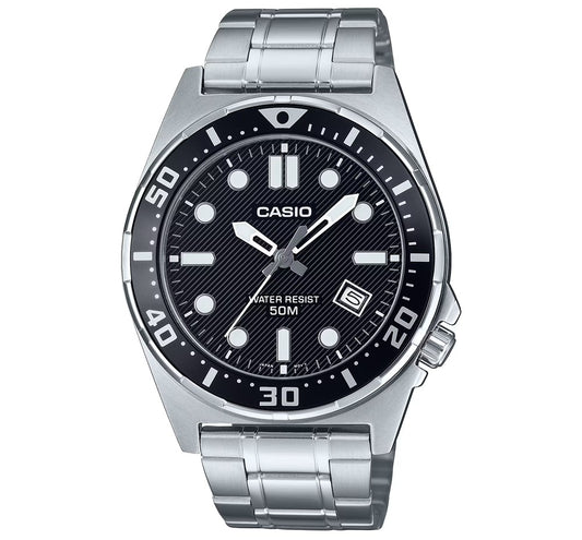 CASIO COLLECTION & VINTAGE DIVER 50M - BLACK MTD-135D-1AVDF Date Armbanduhr 43.5 mm Schwarz