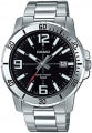 CASIO COLLECTION & VINTAGE DIVER 50M - BLACK Herren Quarzuhr mit Datum aus Edelstahl mit SS – Seitenansicht