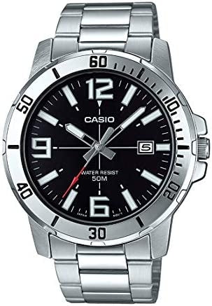 CASIO COLLECTION & VINTAGE DIVER 50M - BLACK MTP-VD01D-1BVUDF Date Armbanduhr 45 mm Schwarz