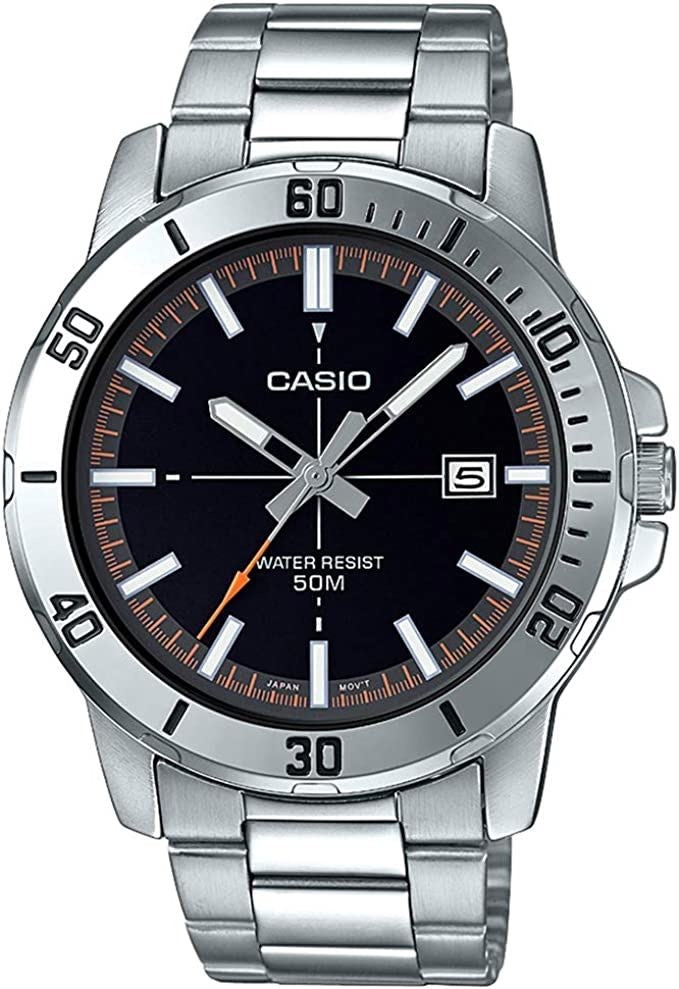 CASIO COLLECTION & VINTAGE DIVER 50M - BLACK Herren Quarzuhr mit Datum aus Edelstahl mit SS – Produktansicht