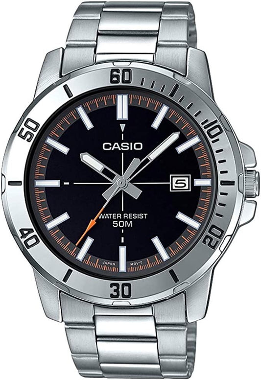 CASIO COLLECTION & VINTAGE DIVER 50M - BLACK MTP-VD01D-1E2VUDF Date Armbanduhr 45 mm Schwarz