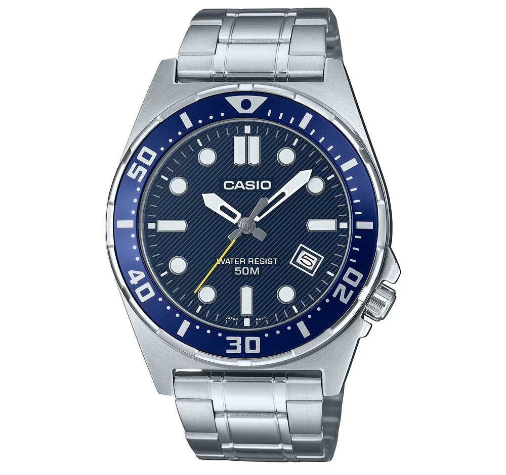 CASIO COLLECTION & VINTAGE DIVER 50M - BLUE MTD-135D-2AVDF Date Armbanduhr 43.5 mm Blau