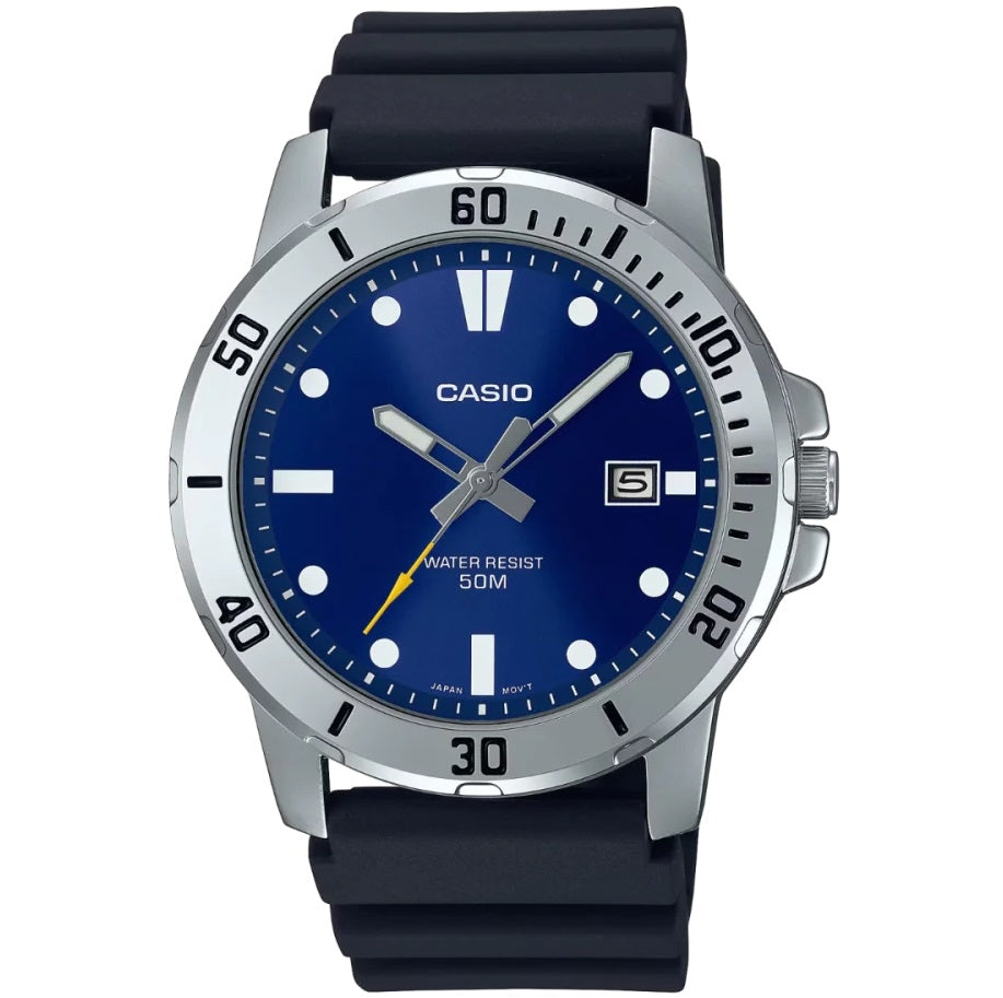 CASIO COLLECTION & VINTAGE DIVER 50M - BLUE MTP-VD01-2EVUDF Date Armbanduhr 45 mm Blau