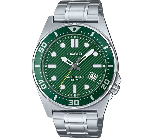 CASIO COLLECTION & VINTAGE DIVER 50M - FOREST GREEN MTD-135D-3AVDF Date Armbanduhr 43.5 mm Grün