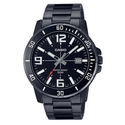 CASIO COLLECTION & VINTAGE DIVER 50M - FULL BLACK MTP-VD01B-1BVUDF Date Armbanduhr 45 mm Schwarz