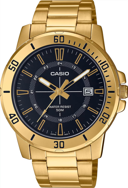 CASIO COLLECTION & VINTAGE DIVER 50M GOLD - BLACK Herren Quarzuhr mit Datum aus Edelstahl mit – Produktansicht