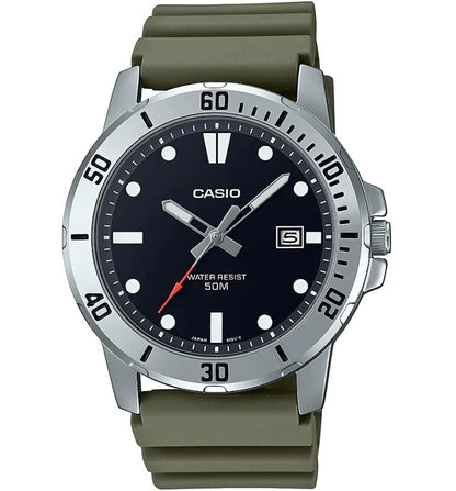 CASIO COLLECTION & VINTAGE DIVER 50M - GREEN MTP-VD01-3EVUDF Date Armbanduhr 45 mm Grün