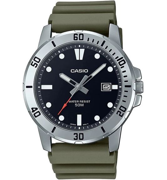 CASIO COLLECTION & VINTAGE DIVER 50M - GREEN MTP-VD01-3EVUDF Date Armbanduhr 45 mm Grün