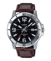 CASIO COLLECTION & VINTAGE DIVER 50M LEATHER - BROWN MTP-VD01L-1BVUDF Date Armbanduhr 45 mm Braun ansicht-3