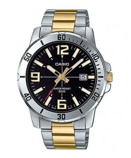 CASIO COLLECTION & VINTAGE DIVER 50M TWO TONES - BLACK MTP-VD01SG-1BVUDF Date Armbanduhr 45 mm Schwarz