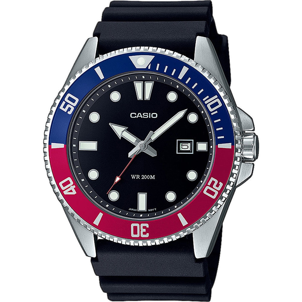 CASIO COLLECTION & VINTAGE DIVER DATE 200M - BLACK MDV-107-1A3VEF Date Armbanduhr 44 mm Schwarz