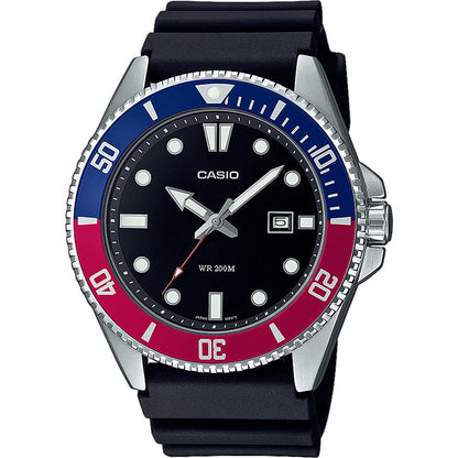 CASIO COLLECTION & VINTAGE DIVER DATE 200M - BLACK MDV-107-1A3VEF Date Armbanduhr 44 mm Schwarz