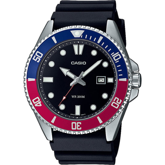 CASIO COLLECTION & VINTAGE DIVER DATE 200M - BLACK MDV-107-1A3VEF Date Armbanduhr 44 mm Schwarz