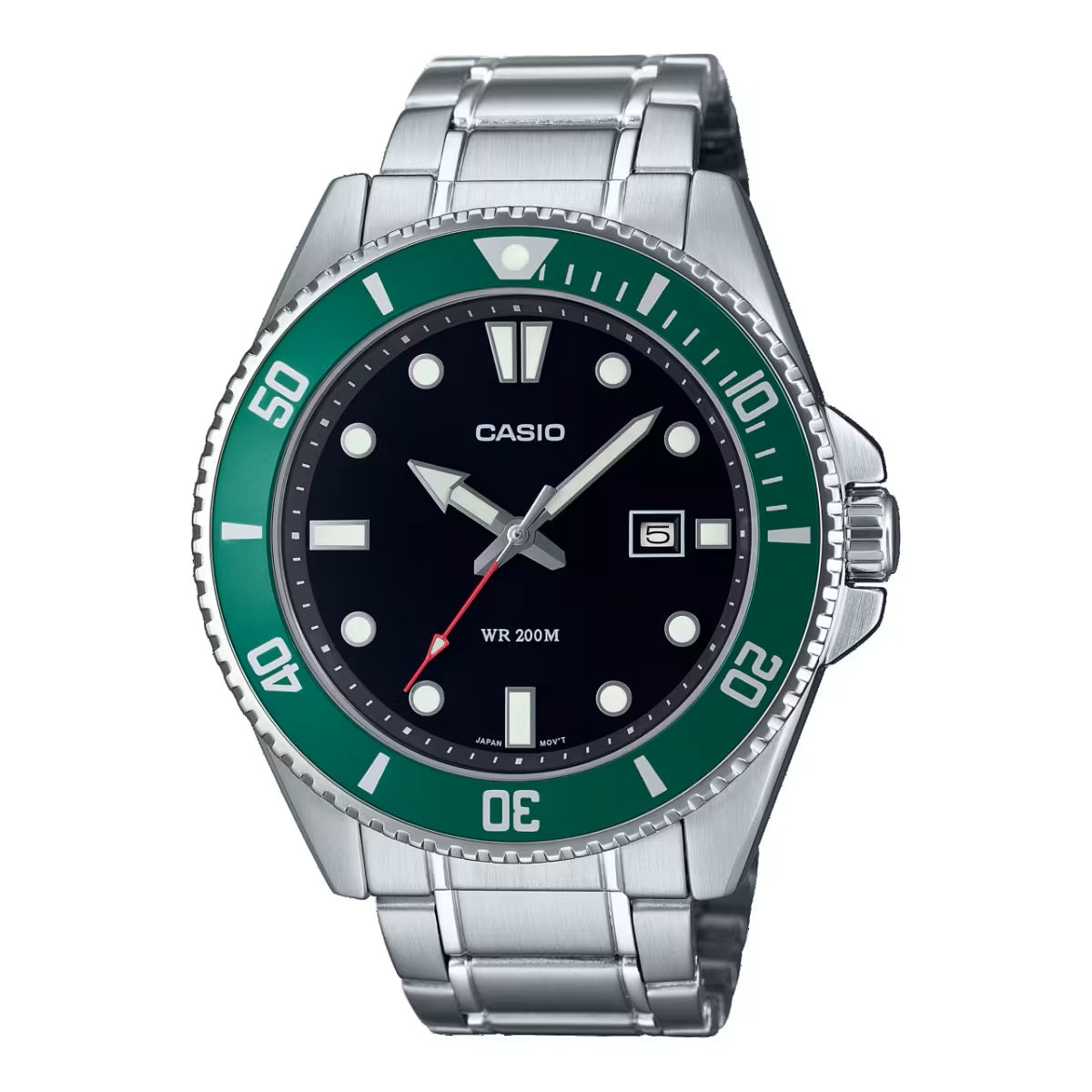 CASIO COLLECTION & VINTAGE DIVER DATE 200M - GREEN MDV-107D-3AVDF Date Armbanduhr 46 mm Grün