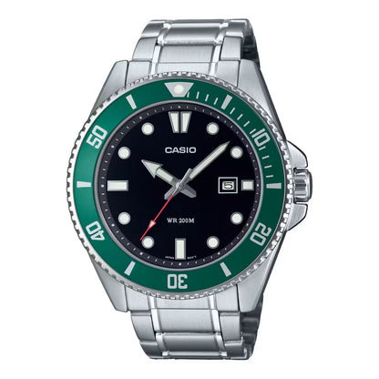 CASIO COLLECTION & VINTAGE DIVER DATE 200M - GREEN MDV-107D-3AVDF Date Armbanduhr 46 mm Grün