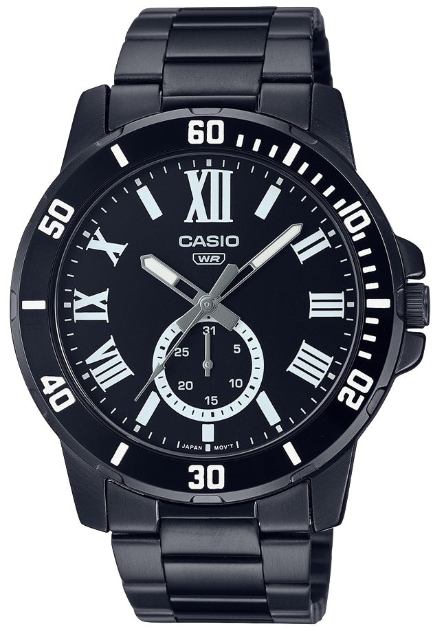 CASIO COLLECTION & VINTAGE DIVER DATE - BLACK MTP-VD200B-1BUDF Only Time Armbanduhr 45 mm Schwarz