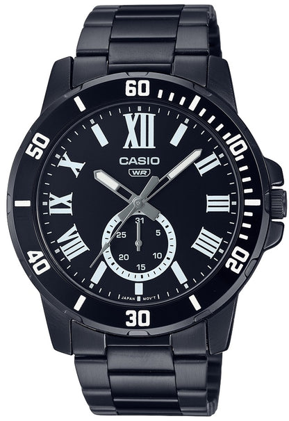 CASIO COLLECTION & VINTAGE DIVER DATE - BLACK MTP-VD200B-1BUDF Only Time Armbanduhr 45 mm Schwarz