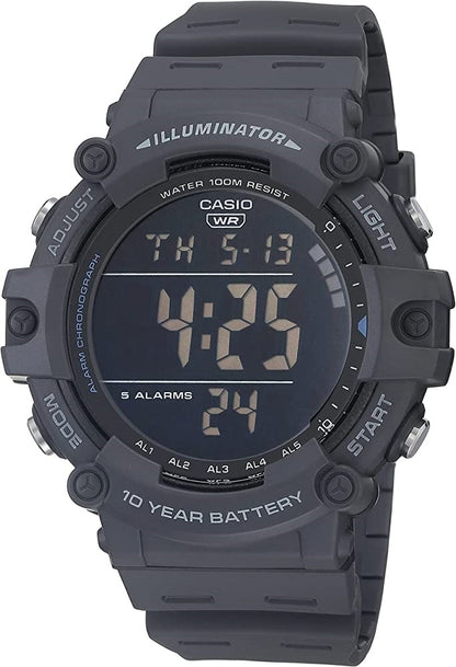 CASIO COLLECTION & VINTAGE DIVER - ILLUMINATOR WORLDTIME 10 YEARS BATTERY - GREY Herren – Produktansicht
