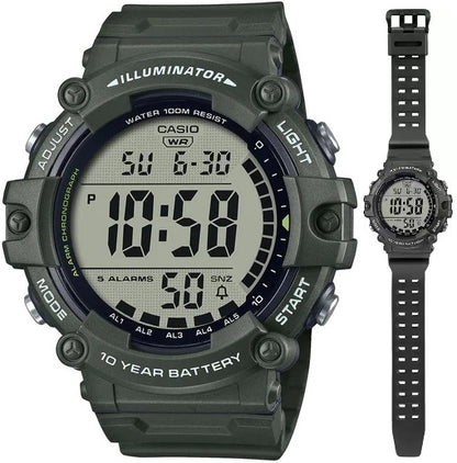 CASIO COLLECTION & VINTAGE DIVER - ILLUMINATOR WORLDTIME - LONG STRAP AE-1500WHX-3AVDF Multifunction Armbanduhr 51 mm