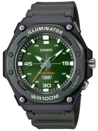 CASIO COLLECTION & VINTAGE DIVER - ILLUMINATOR WR 100MT - ARMY GREEN Herren Quarzuhr aus – Produktansicht