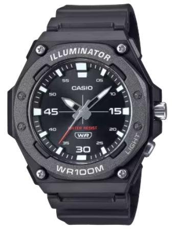 CASIO COLLECTION & VINTAGE DIVER - ILLUMINATOR WR 100MT - BLACK Herren Quarzuhr aus Kunststoff – Produktansicht