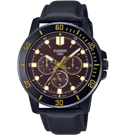CASIO COLLECTION & VINTAGE DIVER MULTIFUCTION BLACK - BROWN MTP-VD300BL-5EUDF Chronograph Armbanduhr 45 mm Schwarz