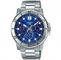 CASIO COLLECTION & VINTAGE DIVER MULTIFUCTION - BLUE Herren Quarzuhr mit Datum aus Edelstahl – Seitenansicht