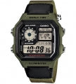 CASIO COLLECTION & VINTAGE DIVER - WORLD TIME ILLUMINATOR 5 ALARMS - FUTURE CLASSIC COLLECTION - KAKHI GREEN AE-1200WHB-3BVDF Multifunction Armbanduhr 42 mm Grün ansicht-3