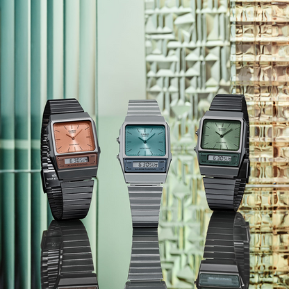 CASIO COLLECTION & VINTAGE EDGY COLLECTION - AQUA GREEN AQ-800EC-2AEF Dual Time Armbanduhr 40 mm Grün ansicht-3