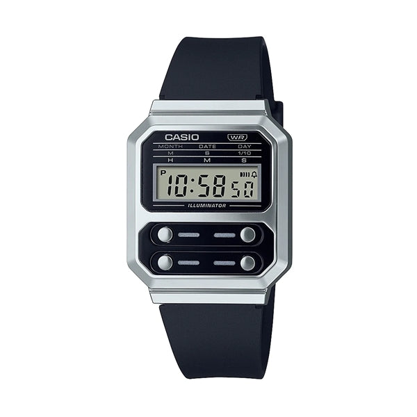 CASIO COLLECTION & VINTAGE EDGY COLLECTION - BLACK A100WEF-1AEF Multifunction Armbanduhr 40 mm Schwarz