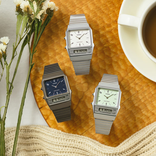 CASIO COLLECTION & VINTAGE EDGY COLLECTION - PETROL BLUE Unisex Quarzuhr aus Kunststoff mit – Produktansicht