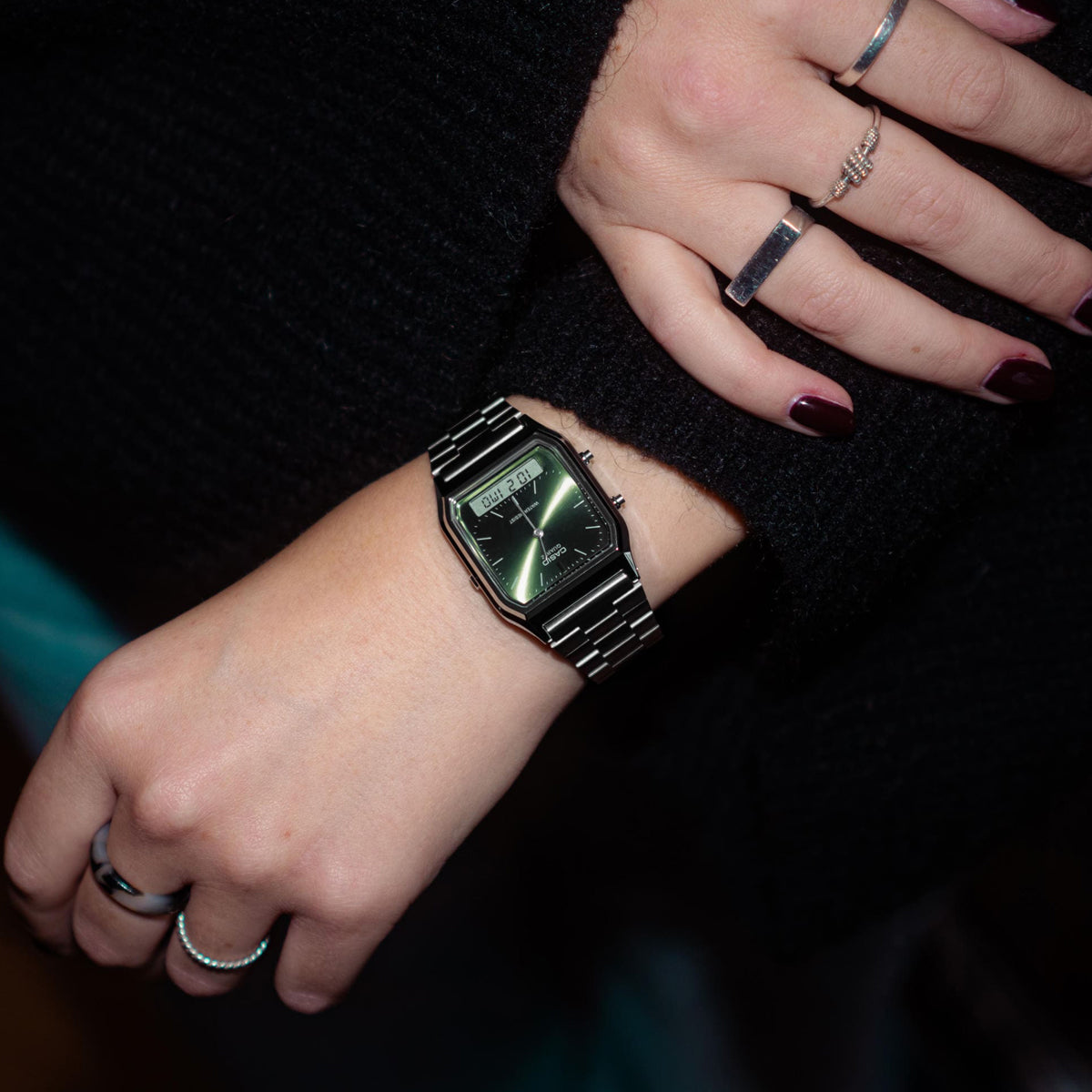 CASIO COLLECTION & VINTAGE EDGY COLLECTION SUNRAY DIAL - GREEN MOSS AQ-230A-3AMQYES Sonnenbrille Grün