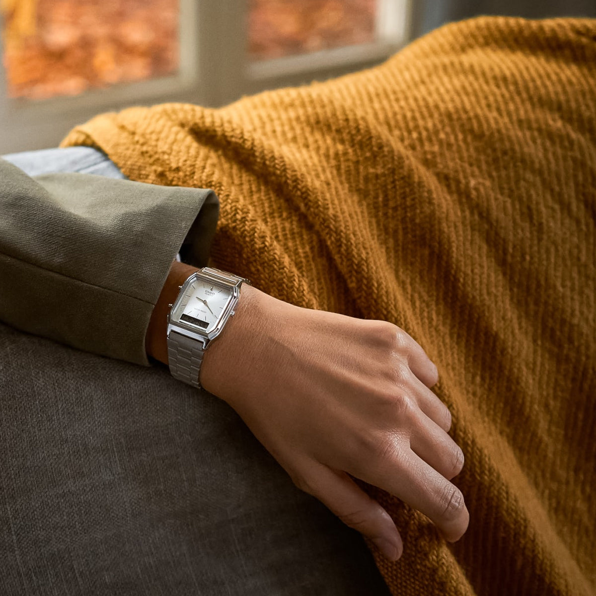 CASIO COLLECTION & VINTAGE EDGY COLLECTION SUNRAY DIAL - SILVER AQ-230A-7AMQYES Sonnenbrille Silber ansicht-3