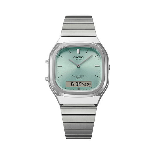 CASIO COLLECTION & VINTAGE EDGY ROUNDED SQUARE - BLUE Unisex Quarzuhr aus Kunststoff mit Metal – Produktansicht
