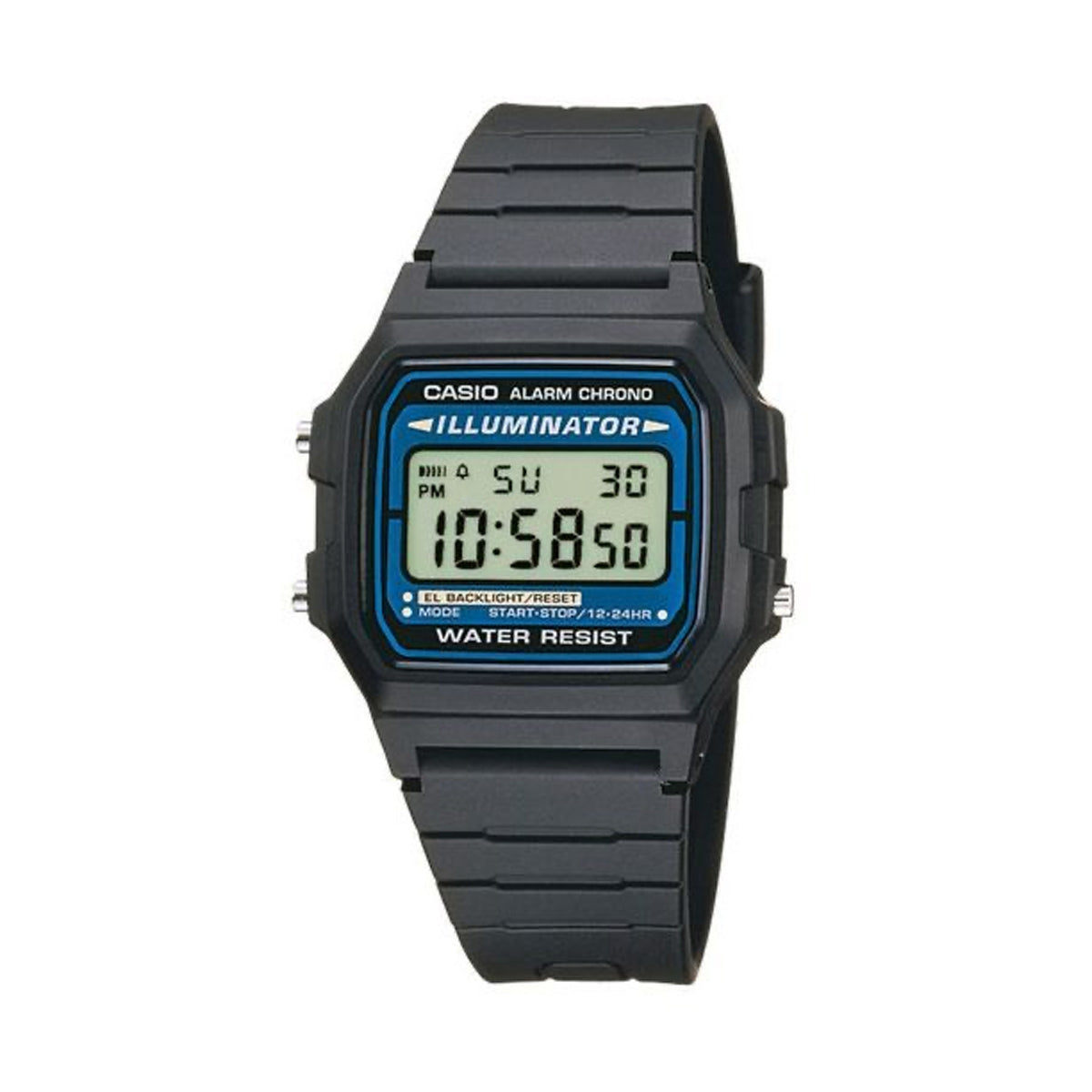 CASIO COLLECTION & VINTAGE F-105 BIO RESIN STRAP - BLACK F-105W-1AWYEF Multifunction Armbanduhr 35 mm Schwarz ansicht-3