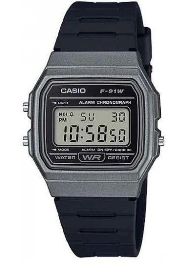 CASIO COLLECTION & VINTAGE F-91 BIO RESIN STRAP - BLACK F-91WM-1BDF Multifunction Armbanduhr 35 mm Schwarz