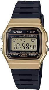 CASIO COLLECTION & VINTAGE F-91 BIO RESIN STRAP - GOLD F-91WM-9ADF Multifunction Armbanduhr 35 mm Gold