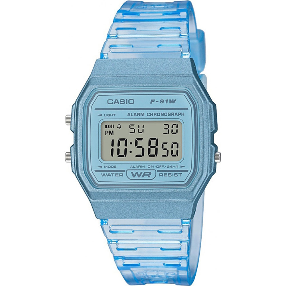 CASIO COLLECTION & VINTAGE F-91WS-2EF Multifunction Armbanduhr 35 mm Blau ansicht-2