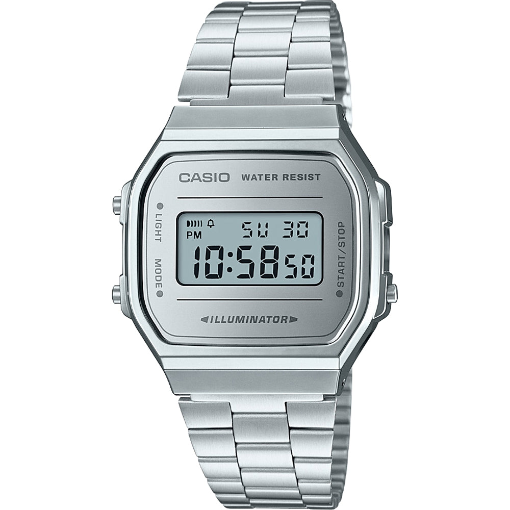 CASIO COLLECTION & VINTAGE ICONIC - ALL SILVER A168WEM-7EF Multifunction Armbanduhr 36 mm Silber