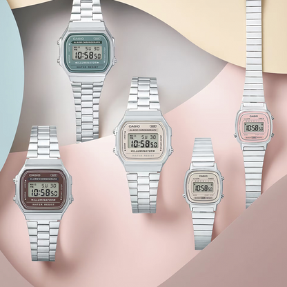 CASIO COLLECTION & VINTAGE ICONIC - CREAM A168WA-8AYES Multifunction Armbanduhr 36 mm ansicht-2